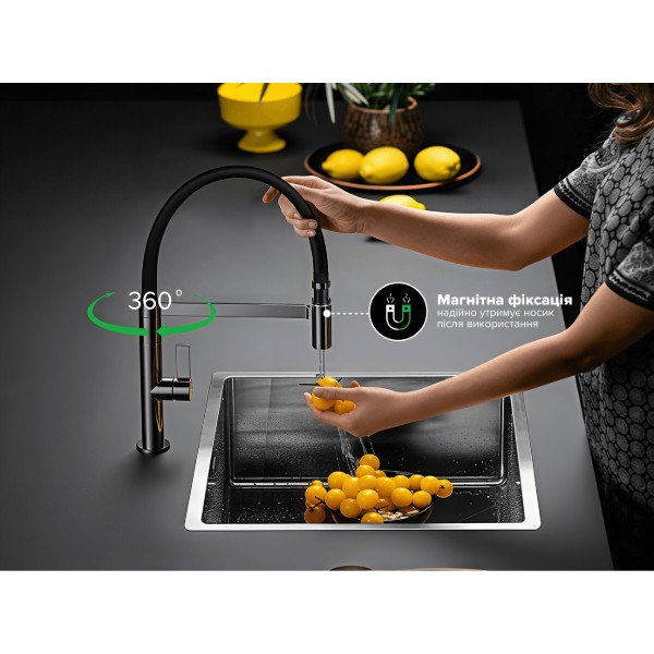 Фото - Смеситель кухонный Interline Lixio Neo PVD Grafit